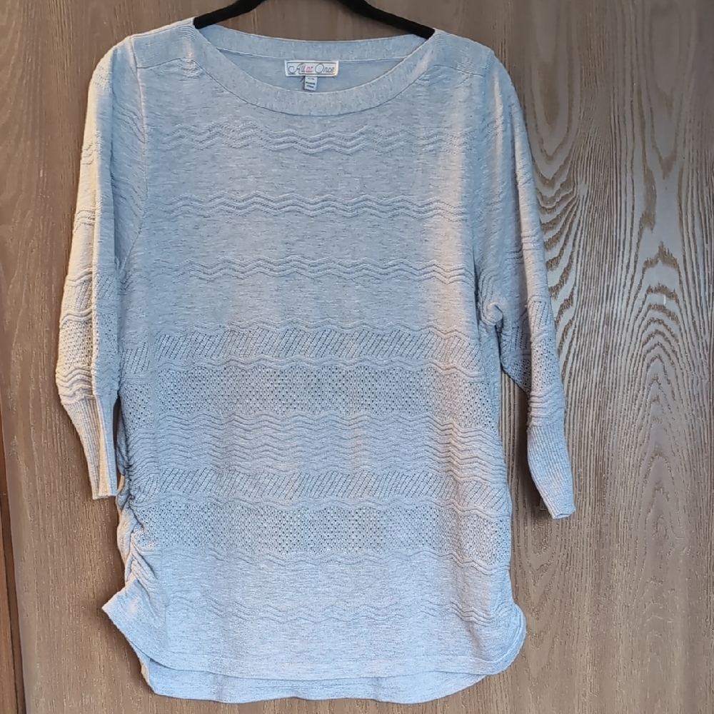 Light Gray Scoop Neck Knit Sweater - Women's Crew & Scoop Neck